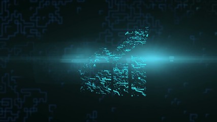 Wall Mural - logo animation graph. bright energy neural network