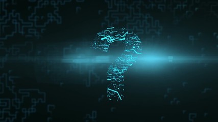 Wall Mural - logo animation question. bright energy neural network