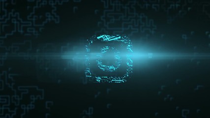 Wall Mural - logo animation shot. bright energy neural network