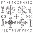 Mystical viking runes. Ancient pagan talisman, norse rune symbol. Mysticism awe vector symbols