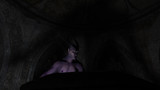 Fototapeta Zwierzęta - Fallen angel satan in a crypt