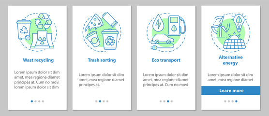 Wall Mural - environment protection onboarding mobile app page screen with li