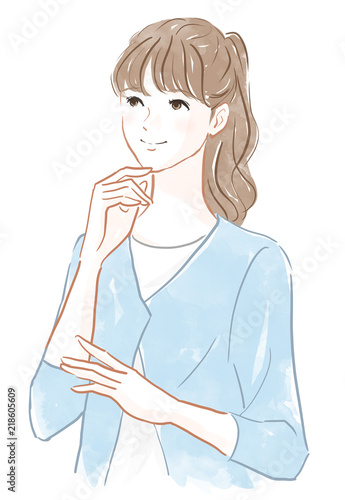 考える女性 Adobe Stock でこのストックイラストを購入して 類似のイラストをさらに検索 Adobe Stock