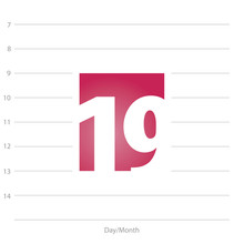 2019 Calendar Day 19 Planner Red Background