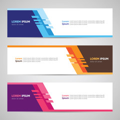 Wall Mural - Modern Banner Design. Banner Backdrop Background Header Footer Web Template. Abstract Colorful Banner with Diagonal Style Vector