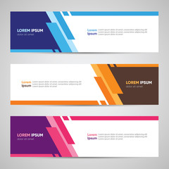 Wall Mural - Modern Banner Design. Banner Backdrop Background Header Footer Web Template. Abstract Colorful Banner with Diagonal Style Vector
