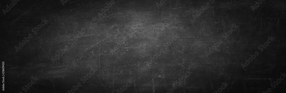 blackboard texture and black background, copy space horizontal wall - obrazy, fototapety, plakaty 