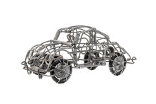 Hand Made Model Wire Car On A White Background