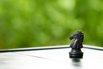 chessboard with a chess piece on the back Negotiating in business. as background business concept and strategy concept with copy space.