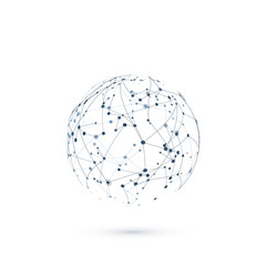 network global structure. chemistry molecular connection. nodes and lines. vector illustration