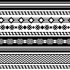 Ethnic boho tribal indian seamless pattern. Black and white pattern for textile design. Vector illustration. 