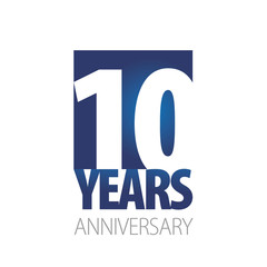 Wall Mural - 10 Years Anniversary blue white logo icon banner