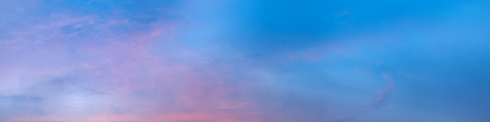 Wall Mural - vibrant panorama sky on twilight time. beautiful cirrus cloud. panoramic image