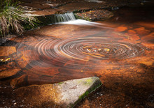 Water Swirls In Woodland Rock Pools