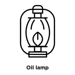 Wall Mural - Oil lamp icon vector isolated on white background, Oil lamp sign , thin line design elements in outline style