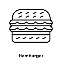 Wall Mural - Hamburger icon vector isolated on white background, Hamburger sign , thin line design elements in outline style