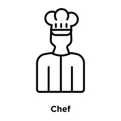 Wall Mural - Chef icon vector isolated on white background, Chef sign , thin line design elements in outline style