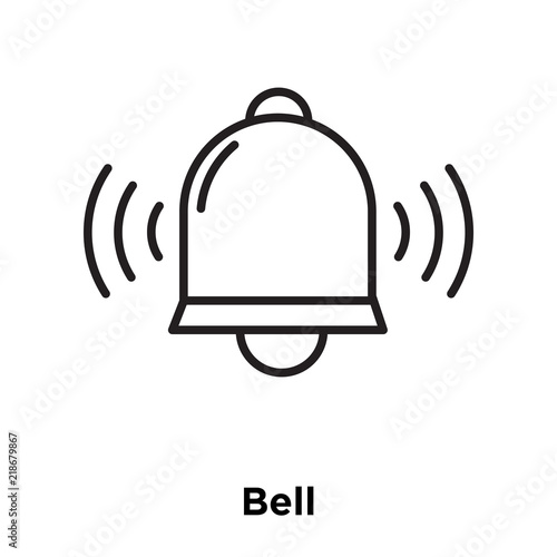 Fotografie, Obraz Bell icon vector isolated on white background, Bell sign , sign and symbols in t