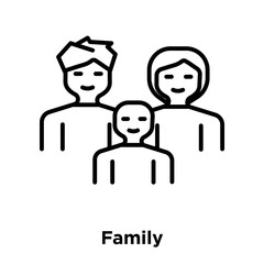 Canvas Print - Family icon vector isolated on white background, Family sign , thin line design elements in outline style