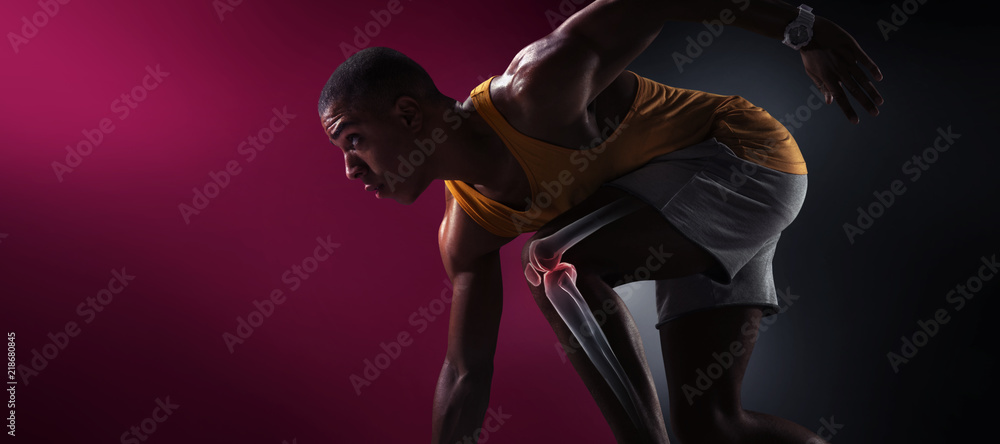 Sport. Isolated Athlete runner. Silhouette. Start - obrazy, fototapety, plakaty 