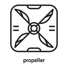 Canvas Print - propeller icon vector isolated on white background, propeller sign , line or linear symbol and sign design in outline style