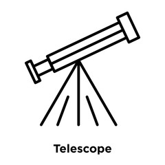 Wall Mural - Telescope icon vector isolated on white background, Telescope sign , thin line design elements in outline style