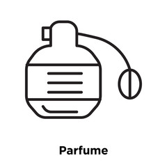 Wall Mural - Parfume icon vector isolated on white background, Parfume sign , thin line design elements in outline style