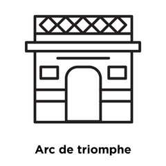 Wall Mural - Arc de triomphe icon vector isolated on white background, Arc de triomphe sign , thin line design elements in outline style