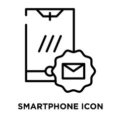 Smartphone icon vector isolated on white background, Smartphone sign , line symbol or linear element design in outline style