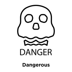 Poster - Dangerous icon vector isolated on white background, Dangerous sign , thin line design elements in outline style