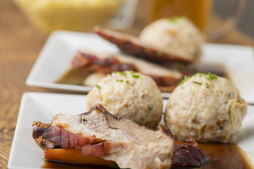 Wall Mural - Bayerischer Schweinebraten mit Knödel