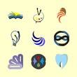 9 logo icons set