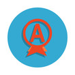© gunayaliyeva - medal for evaluation colored in blue badge icon. Element of school icon for mobile concept and web apps. Detailed medal for evaluation icon can be used for web and mobile