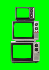 Wall Mural - Vintage Television Tower with Chroma Green Background and Screen