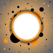 Orange Black Circles And Lines Background