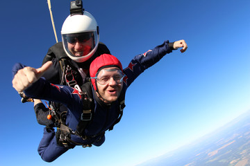 Wall Mural - Skydiving. Tandem jump.