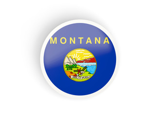 Round bended icon with flag of montana. United states local flags