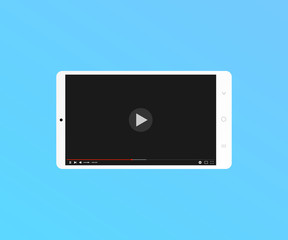 Wall Mural - Web player window template on the smartphone screen.