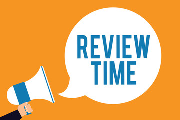 Wall Mural - word writing text review time. business concept for situation or system its formal examination by pe