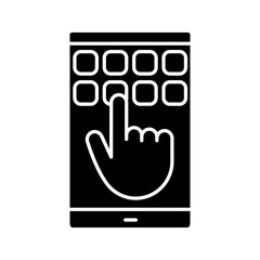 Sticker - Smartphone touchscreen and keypad glyph icon