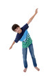 © Kimberly Reinick - playful young boy with arms out isolated white background