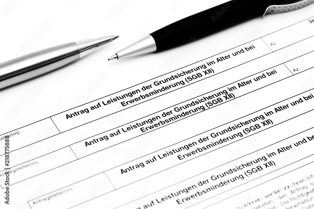Antrag Für Grundsicherung Für Rentner Antrag auf Grundsicherung im Alter Stock Photo | Adobe Stock