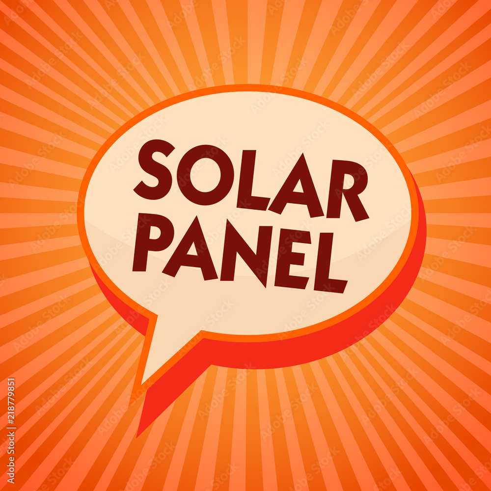 Solar Panel Text Style Word writing text Solar Panel. Business concept for designed to absorb ...