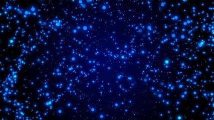 Leinwandbilder - Blue Flickering Moving Particle Graphic Animation Background