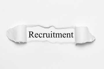 Canvas Print - Recruitment on white torn paper