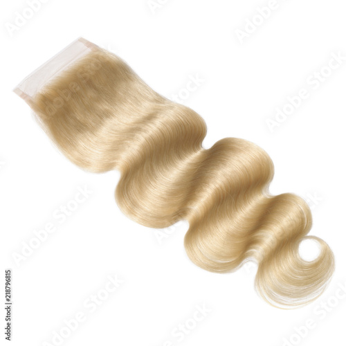 Body Wavy Bleached Blonde Human Hair Weaves Extensions Lace