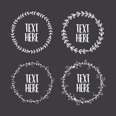 Wall Mural - Hand Drawn set of Round Frame. Vector wreath