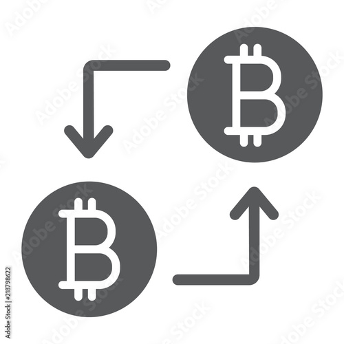 Bitcoin Transaction Glyph Icon Money And Finance Cryptocurrency Sign Vector Graphics A Solid Pattern On A White Background Eps 10 Buy This Stock Vector And Explore Similar Vectors At Adobe Stock