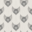 © Elena Panevkina - Vampire bat's head with open mouth and bared fangs regular pattern. Halloween, witchcraft, magic, horror retro background. Striped seamless vector texture. Stripes, streaks, bars, uneven doodle lines