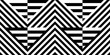 Seamless pattern with striped black white straight lines and diagonal inclined lines (zigzag, chevron). Optical illusion effect, op art. Vector vibrant decorative background, texture.